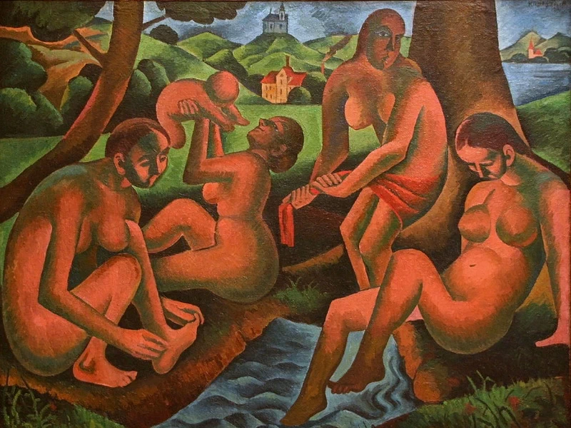 1884-Bohumil Kubišta - Donne al bagno (1911)